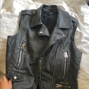 Topshop faux leather vest